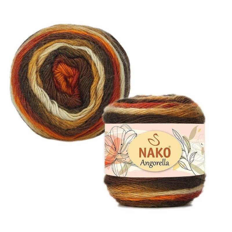 Pletací příze Nako Angorella 87534 - oranžovohnědá