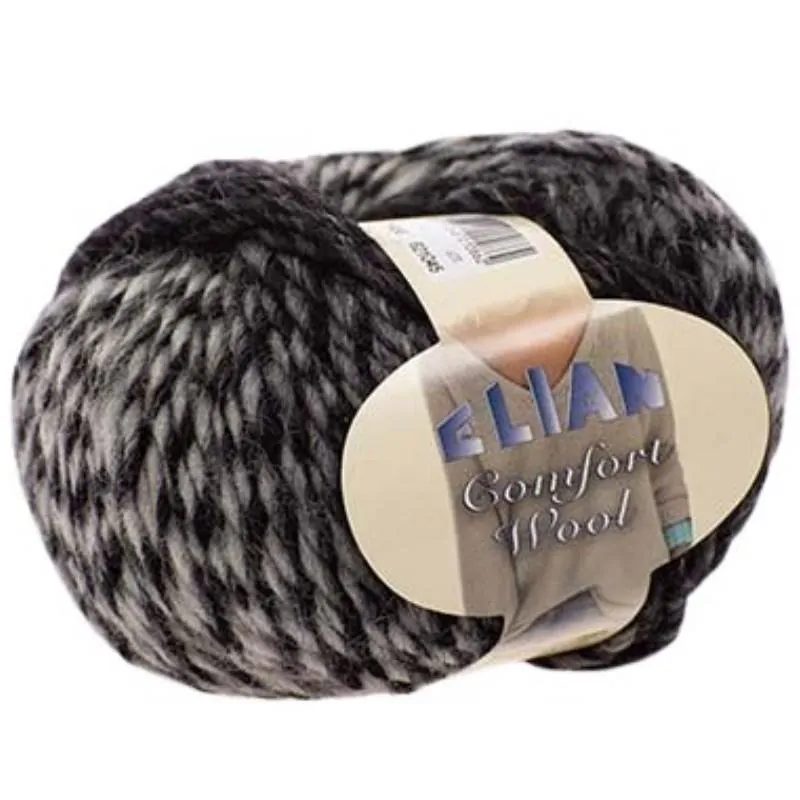 Pletací příze Elian Comfort Wool 458 - černá