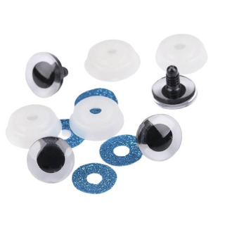 Bezpečnostní oči glitrové Ø25 mm modrá - 1 pár